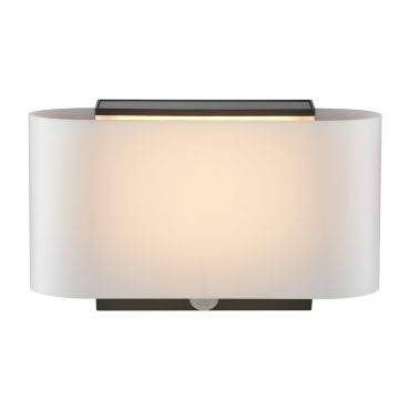 Nordlux Piola - Applique d'extérieur avec capteur solaire - 25,6 x 10,4 x 15,7 cm - 6W LED inclus - IP65 - blanc et noir
