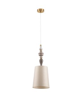 Nova Luce Damo - lampe suspendue - Ø 22 x 160 cm - laiton antique, orange doux et brun