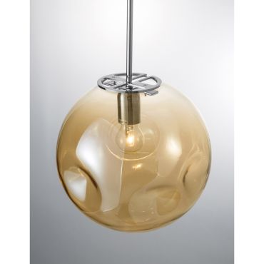 Nova Luce Mayan - lampe suspendue - Ø 30 x 120 cm - chrome et champagne