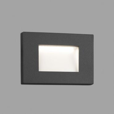 Faro Spark II - applique encastrée - 10,5 x 7,5 cm - 5W LED inclus - IP65 - gris foncé