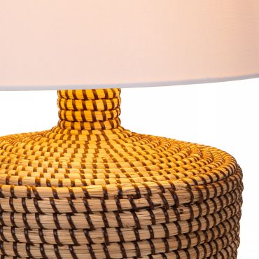 Lucide Ambala - lampe à poser - Ø 35 x 48 cm - brun clair et blanc