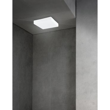 Nova Luce Cube - plafonnier de salle de bains - 25 x 25 x 7,5 cm - IP44 - blanc