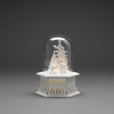 Konstsmide lumières de Noël - maison de Noël en bois - 18 x 18 x 23,5 cm - blanc