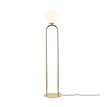 Design for the People Shapes - lampadaire - Ø 28 x 135 cm - blanc et laiton