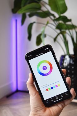 Calex lampadaire intelligent - fonction dimmable et couleur de lumière réglable via application - 140 x 23,5 cm - LED 12 W incluse - noir