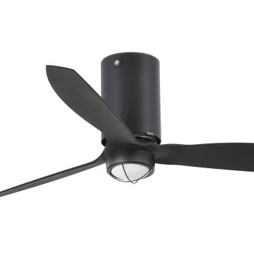 Faro Mini Tube - ventilateur de plafond avec lumière et télécommande - Ø 128 cm - 17W LED inclus - noir mat