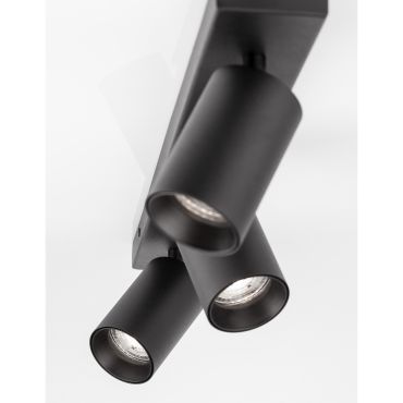 Nova Luce Tod - spot en saillie 3L - 55 x 6 x 12,7 cm - noir sable
