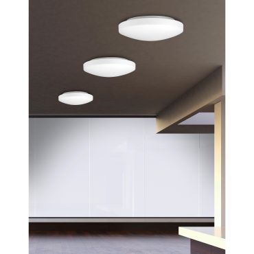 Nova Luce Ivi - plafonnier de salle de bains - Ø 26 x 7 cm - IP44 - blanc