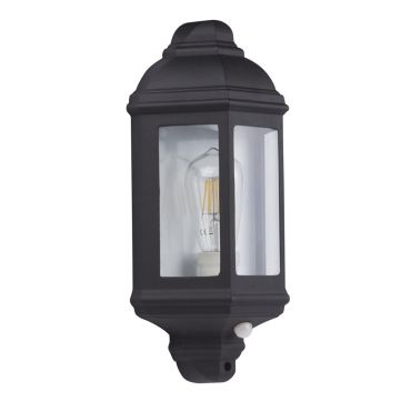 Searchlight Maine - lampe murale extérieure avec capteur PIR - 17 x 36 cm - IP44 - noir