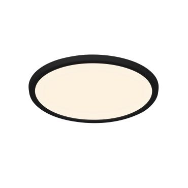 Nordlux Oja - plafonnier - Ø 29,4 x 2,3 cm - 15W LED inclus (3000K/4000K) - IP54 - noir