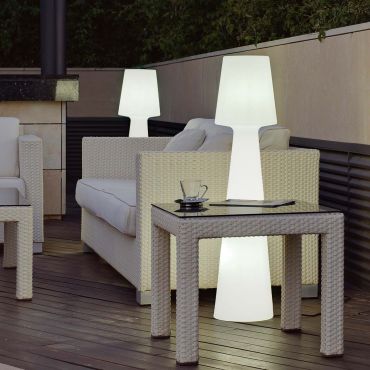 New Garden Lola 110 - lampadaire d'extérieur - Ø 26,5 x 110 cm - 16W LED inclus - IP65 - blanc - couleur de lumière blanc chaud