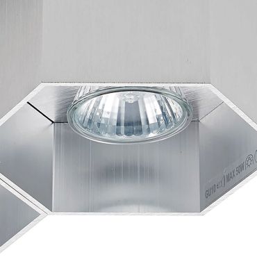 Zuma Line Polygon CL - spot en saillie 2L - 22 x 12 x 10 cm - argent
