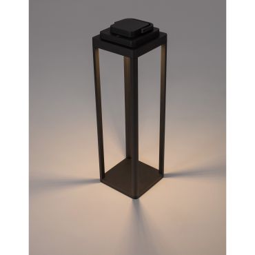 Nova Luce Figi - lampadaire portable avec port USB - 50 cm - 2W LED dimmable inclus - IP65 - anthracite