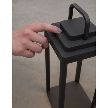 Nova Luce Figi - lampadaire portable avec port USB - 35 cm - 2W dimmable LED inclus - IP65 - anthracite
