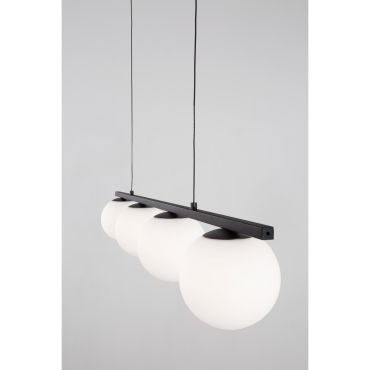 Nova Luce Joline - lampe suspendue - 72 x 12,5 x 120 cm - 32W LED inclus - noir sable et blanc opale
