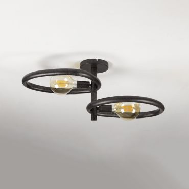 Vico Pebble - plafonnier - 73 x 30 x 31 cm - noir arctique