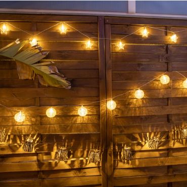 MODÈLE D’EXPOSITION - New Garden Bianca - guirlande lumineuse - guirlande de 4,5m dont 1,5m de cordon - 16 ampoules LED incluses - transparent - 2700K
