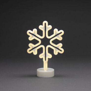 Konstsmide lumières de Noël - flocon de neige néon alimenté par piles - 21,5 x 10 x 31 cm - blanc