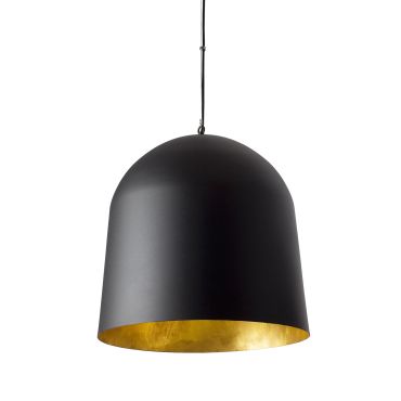 Faro Crater - lampe suspendue - Ø 45,5 x 49 cm - noir et or