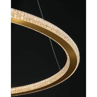 Nova Luce Cilion - lampe suspendue - Ø 60 x 150 cm - 48W LED dimmable inclus - laiton doré