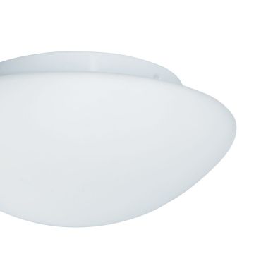 Searchlight Bathroom Flush - plafonnier de salle de bains - Ø 35 x 11,5 cm - IP44 - blanc opale