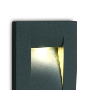 ONE Light Outdoor Dark Light - applique murale d'extérieur - 7,5 x 6,5 x 10,7 cm - 3,6W LED inclus - IP65 - anthracite