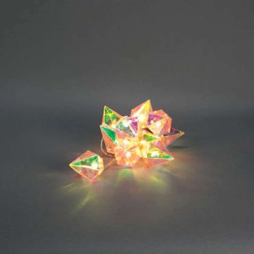 Konstsmide éclairage de Noël - guirlande lumineuse décorative avec diamants fonctionnant sur batterie - 165 cm - 10 ampoules LED incluses - multicolore