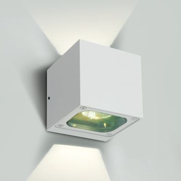 ONE Light Cube Wall Lights Up &amp; Down - appliques murales d'extérieur - 10 x 10 x 10 cm - 6W LED inclus - IP65 - blanc