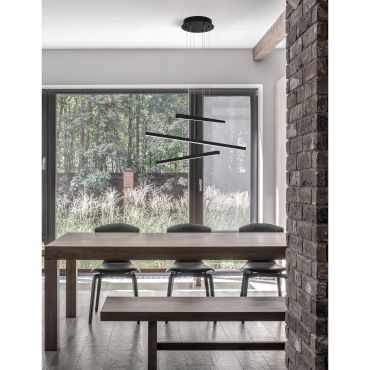 Nova Luce Eben - lampe suspendue - 55 x 55 x 180 cm - 40W LED inclus - noir sable