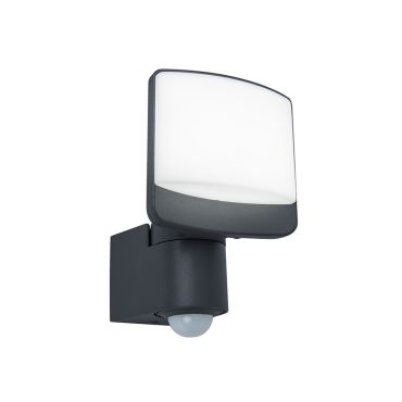 Lutec Sunshine - Applique d'extérieur avec détecteur - 14 x 12 x 18 cm - 12,5W LED inclus - IP44 - gris foncé