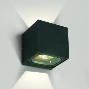 ONE Light Cube Wall Lights Up &amp; Down- applique murale extérieure - 10 x 10 x 10 cm - 6W LED inclus - IP65 - anthracite