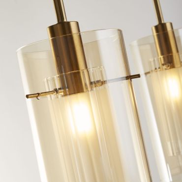 Searchlight Duo III - lampe suspendue - 71 x 13 x 130 cm - bronze et champagne