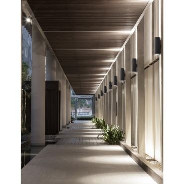 Nova Luce Alp - applique murale - 7 x 5,5 x 17 cm - 2 x 10W LED inclus - IP65 - noir