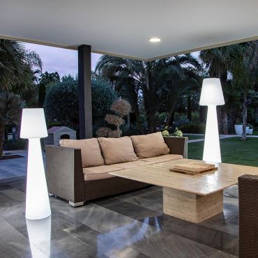 New Garden Lola 110 - lampadaire rechargeable avec télécommande - Ø 26,5 x 110 cm - 12W LED dimmable inclus - IP65 - blanc