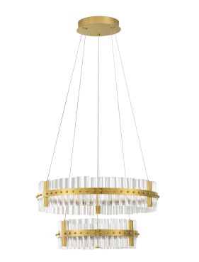 Nova Luce Kezo - lampe suspendue - Ø 60 x 140 cm - 67W dimmable LED inclus - or