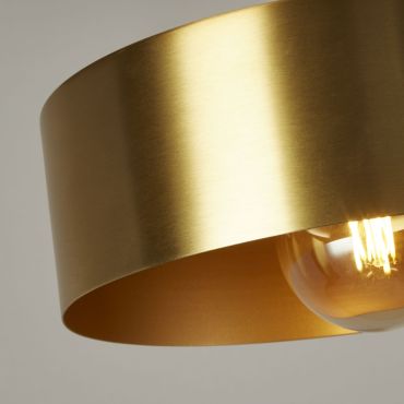 Searchlight Knox - lampe suspendue - Ø 30 x 140 cm - noir et or
