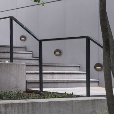 Nova Luce Arne - applique murale extérieure - Ø 12 x 2,9 cm - 2W LED inclus - IP54 - anthracite foncé