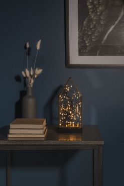 Konstsmide - maison en verre décorative - 11 x 11 x 24,5 cm - noir