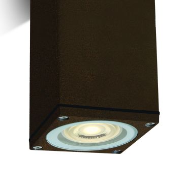 ONE Light GU10 Outdoor Cubes - spot en saillie - 6,3 x 6,3 x 13,5 cm - IP54 - brun rouille