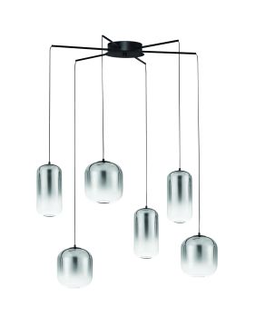 Nova Luce Aelia - lampe suspendue - Ø 72 x 145 cm - 25W LED inclus - noir mat et gris fumé