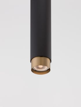 Nova Luce Pogno - lampe suspendue - Ø 5,9 x 150 cm - noir et or