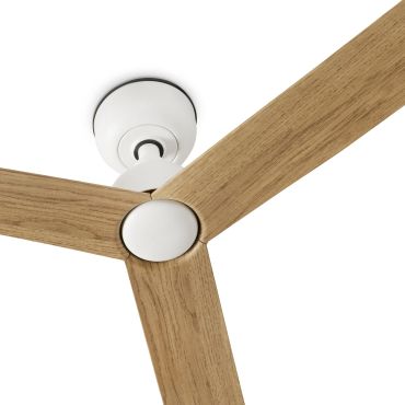 Faro Marine M - ventilateur de plafond pour extérieur - Ø 125 cm - IP44 - blanc mat et motif chêne