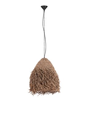 Nova Luce Hay - lampe suspendue - Ø 61 x 200 cm - joncs de mer naturel et noir