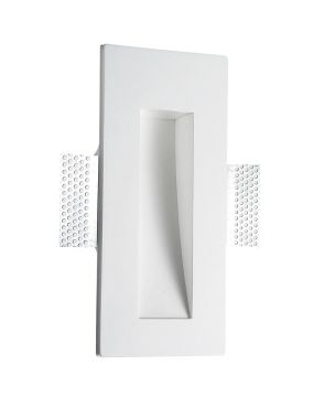 Nova Luce Cirocco - applique encastrée - 24 x 11 cm - 1W LED inclus - crépi blanc