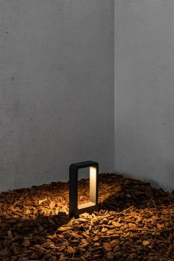 Faro Das - lampe de jardin - 16 x 5,4 x 30 cm - 8W LED inclus - IP54 - gris foncé