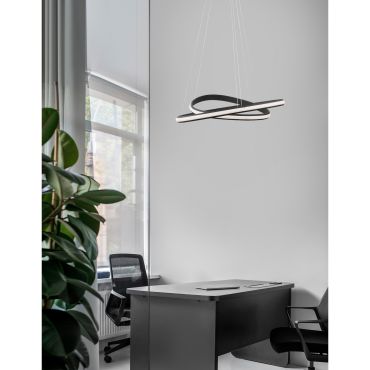 Nova Luce Aries - lampe suspendue - Ø 59 x 120 cm - 48W LED dimmable inclus - blanc sable
