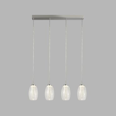 Searchlight Cyclone - lampe suspendue - 75,5 x 11,5 x 150 cm - 21W LED dimmable inclus - chrome et transparent