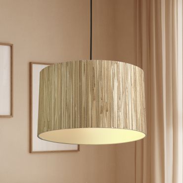 Searchlight Meadow - lampe suspendue - Ø 35 x 120 cm - brun et noir