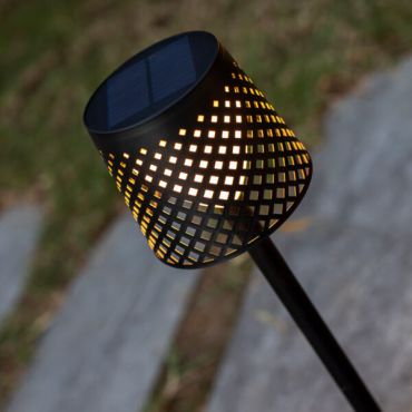 New Garden Greta - lampe solaire extérieure de table, de sol ou murale avec port USB - 80 x 20 x 14 cm - IP65 - noir