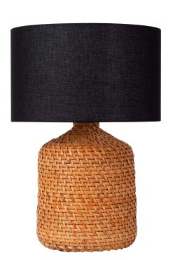 Lucide Arrah - lampe à poser - Ø 35 x 50 cm - noir et marron clair
